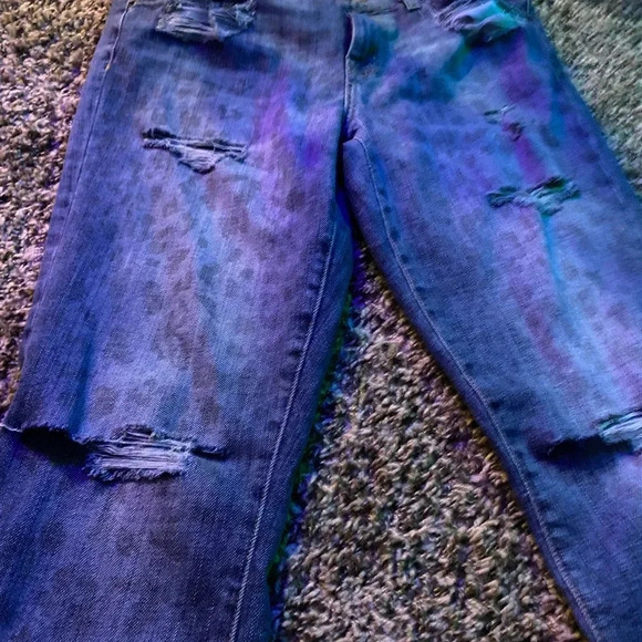 Current/Elliott The Stiletto Jeans in Denim Leopard Destroy Size 30 - Picture 8 of 15